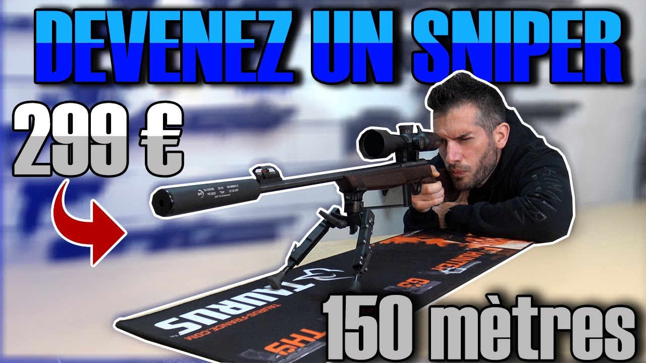 YouTube post by @BurGUNdyPower for OLIGHT. Caption reads: Devenez un Sniper pour 299€, ROSSI 8122 à 150....