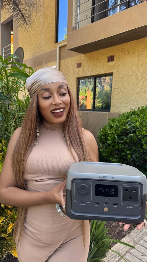 Instagram post by @bombshellgrenade for EcoFlow. Caption reads: ⚡️Meet my new household hero 😉the EcoFlow River....