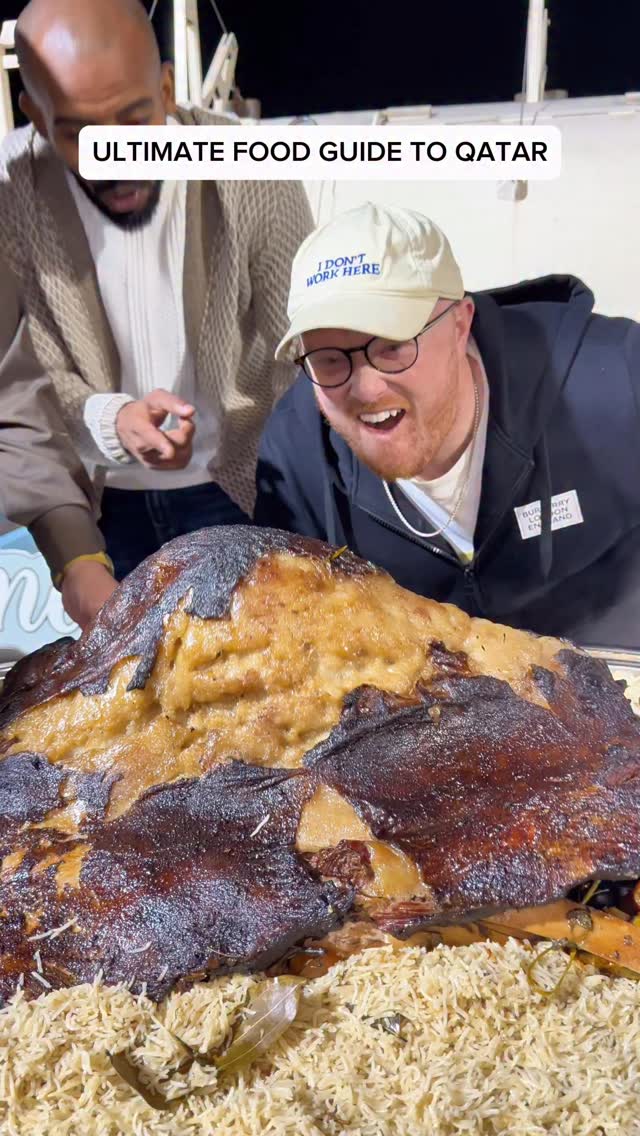 Instagram post by @eatingwithtod for Visit Qatar. Caption reads: [...] - thanks for showing us around ❤️ 📍....