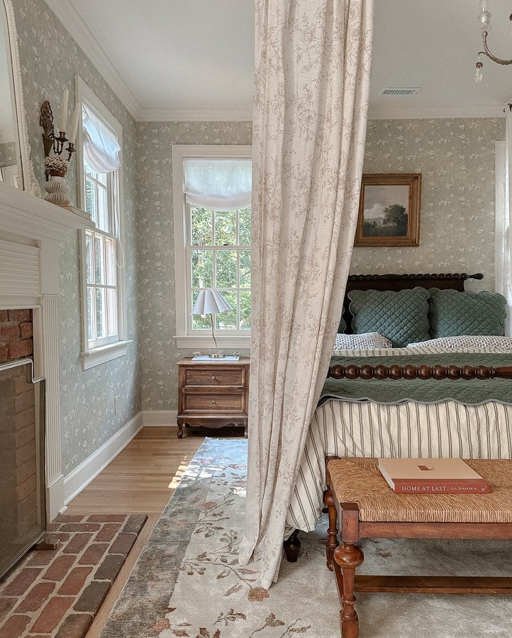 Instagram post by @prettyinthepines for The Company Store. Caption reads: While I love creating a nursery, this is....