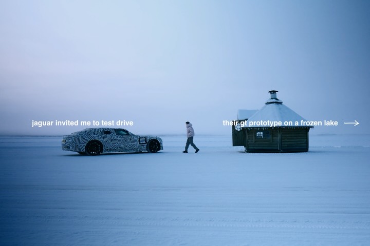 Instagram post by @keenanlam for Jaguar. Caption reads: @jaguar invited me to drive their gt prototype....