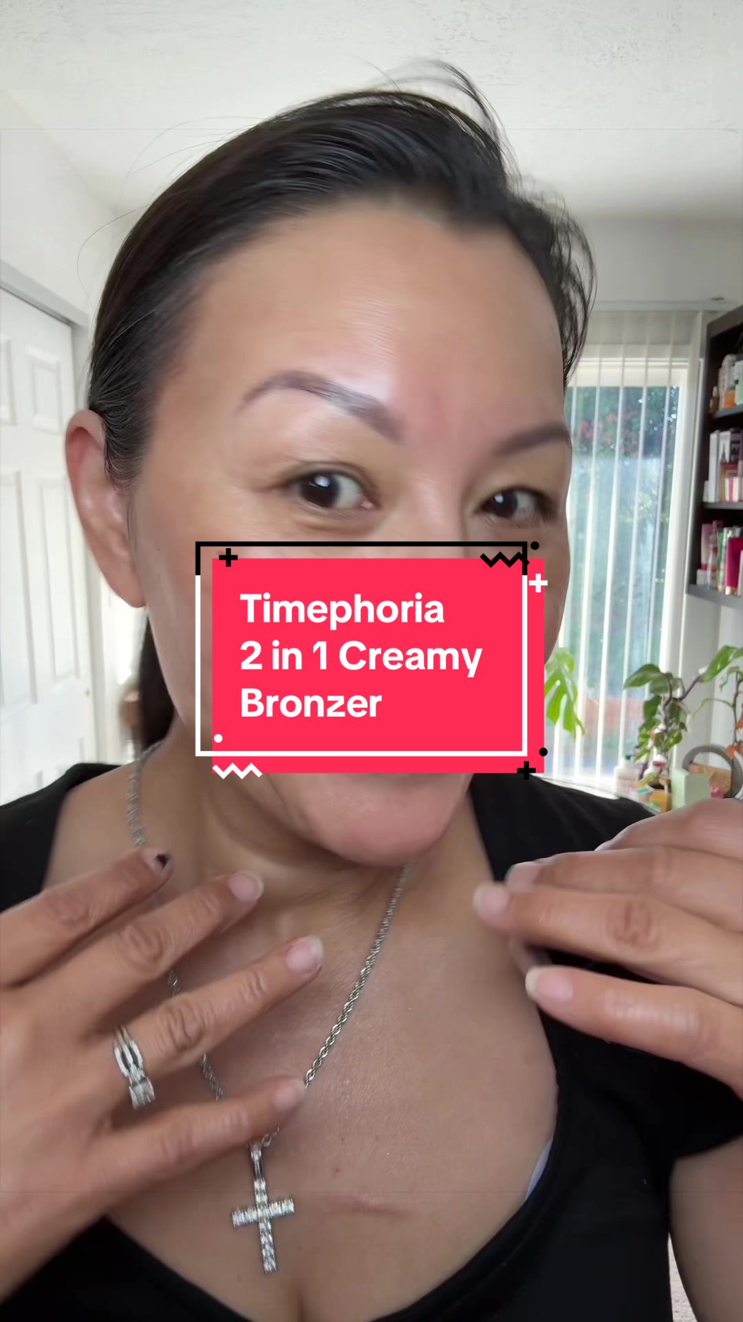TikTok post by @athe97 for Timephoria Store. Caption reads: Creamy buildable face contour bronzer. Pick your....
