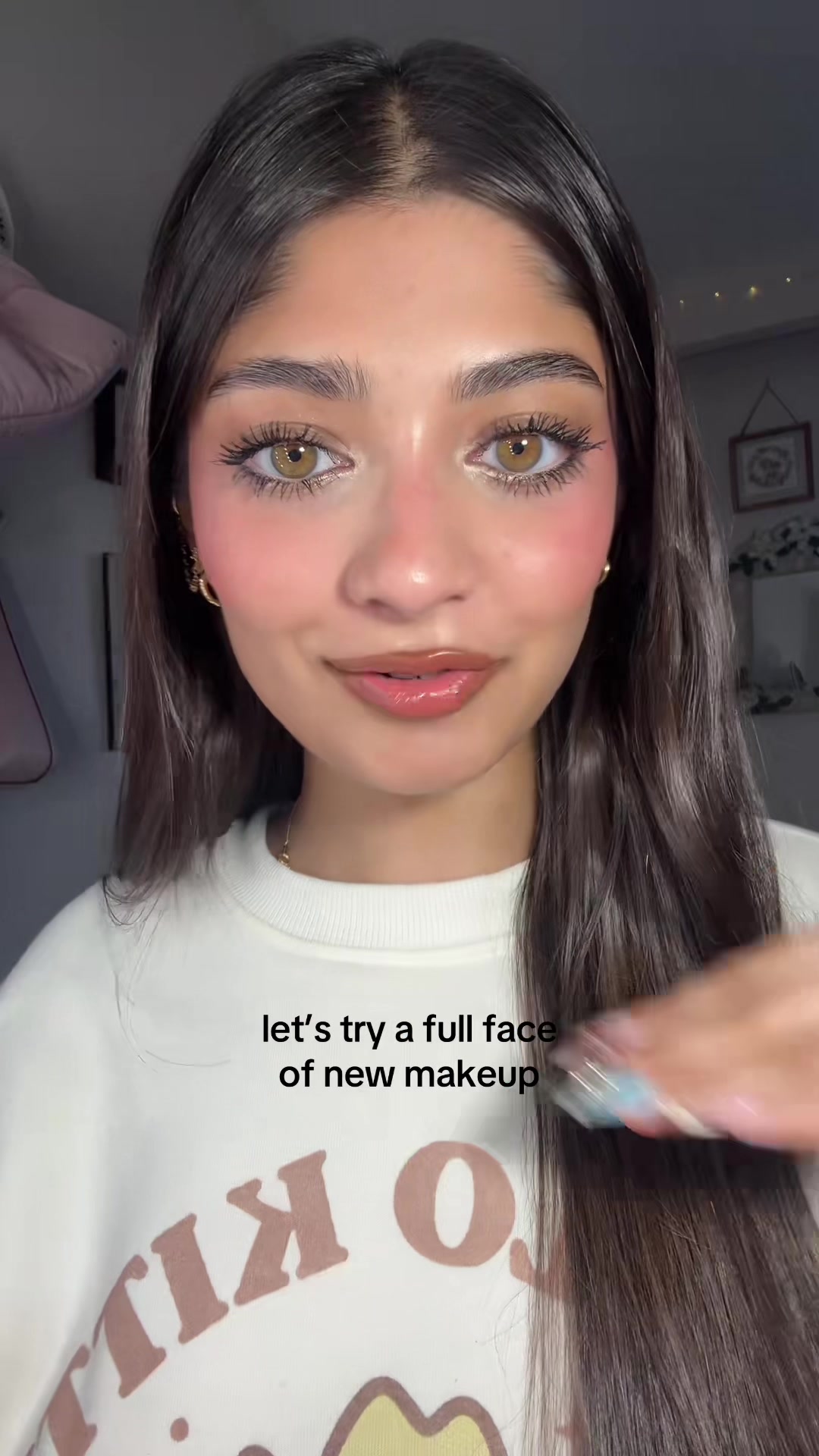 TikTok post by @mahammalek for Saie hello. Caption reads: try a full face a new makeup with me! I ended up....