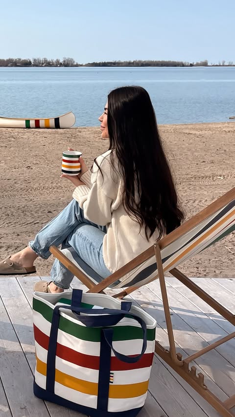 Instagram post by @megangieber for The Bay. Caption reads: A few days at the lake with @hudsonsbay was....