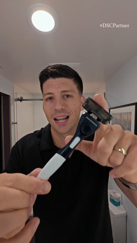 Instagram post by @tsyontz for Dollar Shave Club. Caption reads: Trying out the new @dollarshaveclub officially....