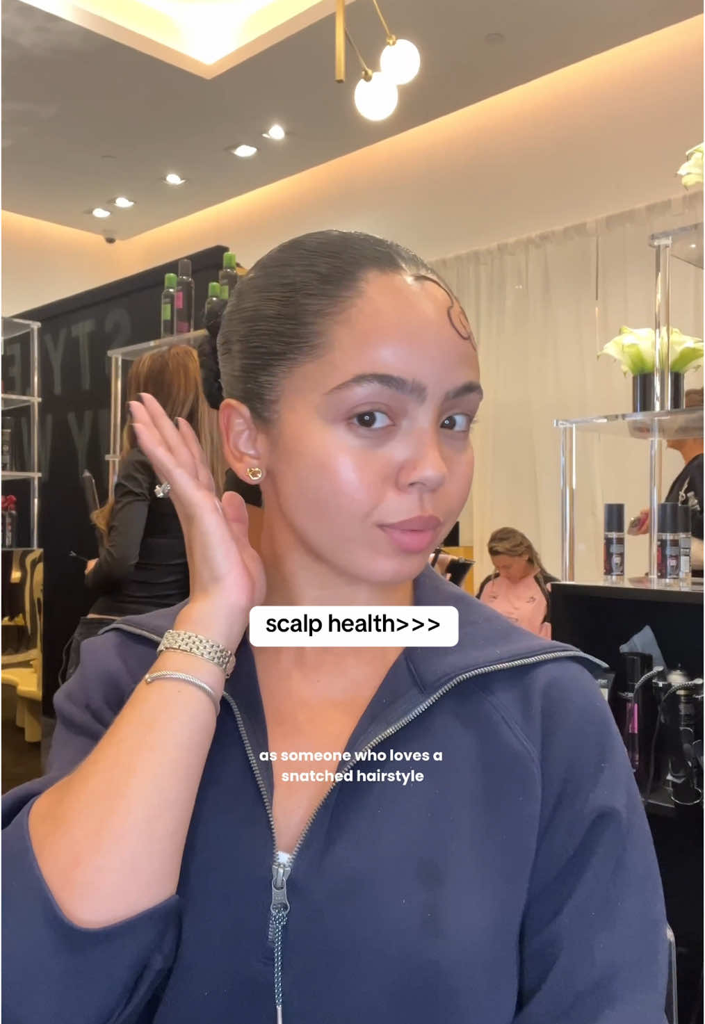 TikTok post by @jennyydelarosa for VEGAMOUR. Caption reads: Here’s to a healthy scalp and hair this year 🥂....