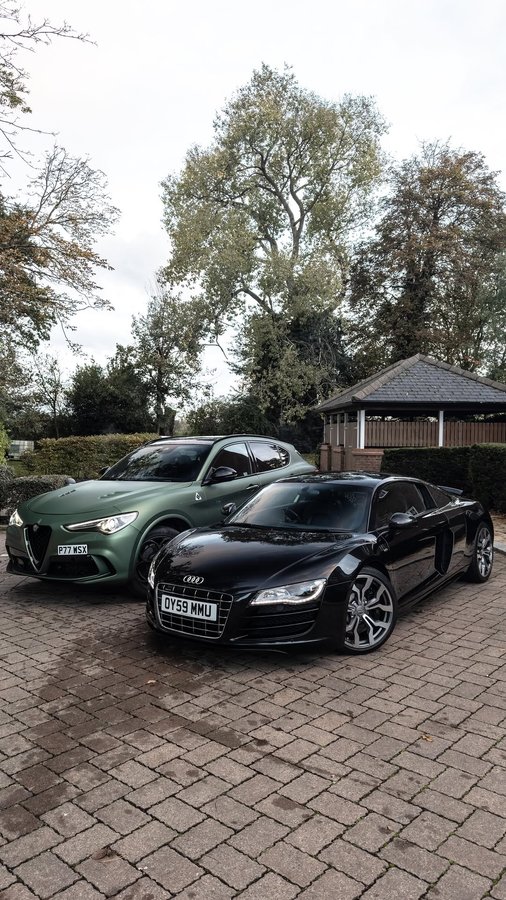 Instagram post by @wallacepjw for Turtle Wax. Caption reads: The Audi R8 is BACK🖤💚 SPOT THE CHANGES👀 Huge....