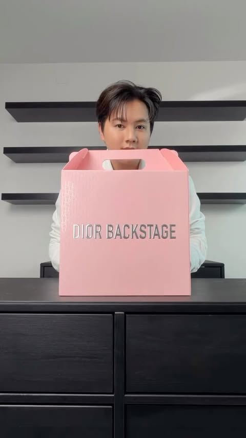 Instagram post by @busgobogus for Dior Beauty. Caption reads: Dior PR Gift Unbox 🤍 #DiorBackstage #DiorBeauty....