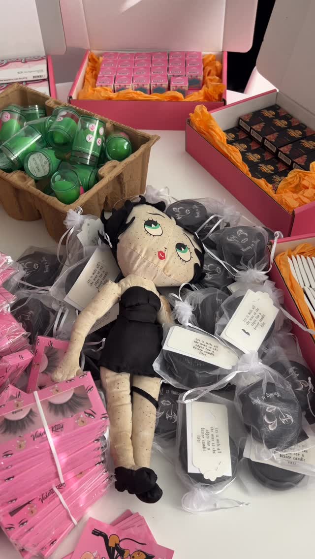 Instagram post by @anythingforselenaaassss for Sugarpill Cosmetics. Caption reads: Betty Boop packed all of your goody bags for....