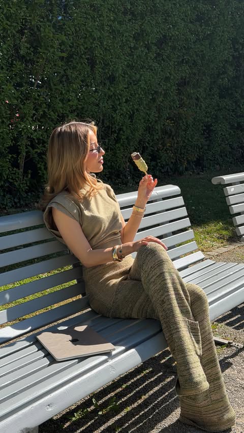 Instagram post by @mirlindalajqi for Magnum Ice Cream. Caption reads: one day, two moods. a little sweet chaos in the....