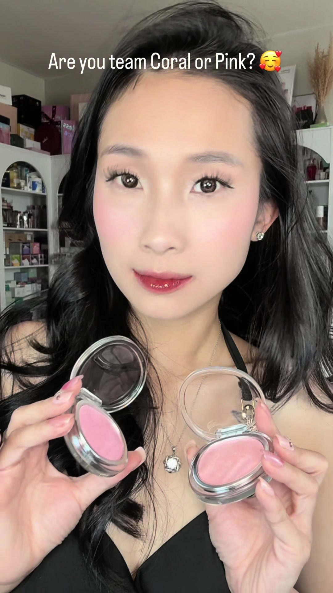 TikTok post by @glowithsarahlee for JOOCYEE US. Caption reads: Are you team Coral or Pink? 🥰 @JOOCYEE US....