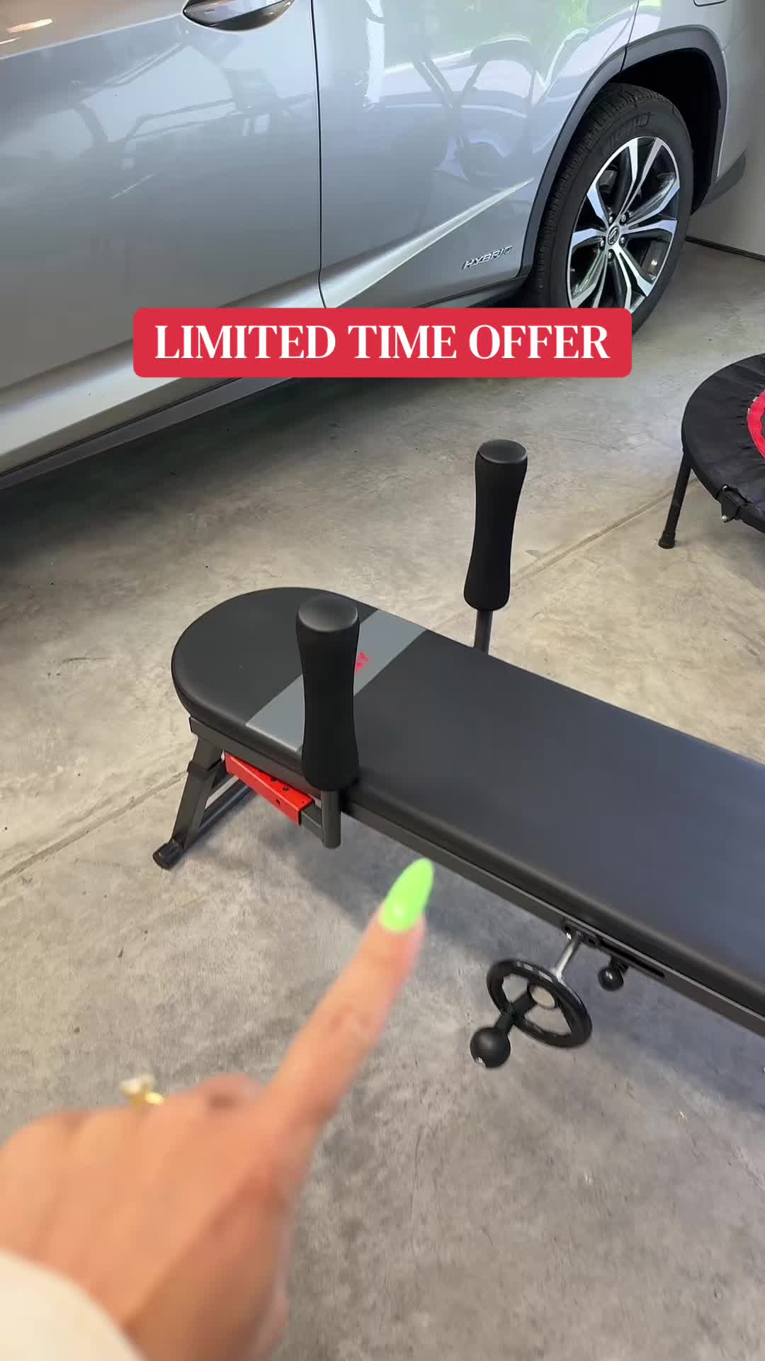 TikTok post by @k.singleton for Sunny Health & Fitness. Caption reads: [...] to get it while it’s marked down....