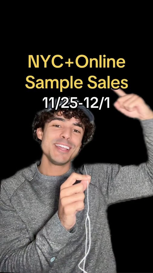 Instagram post by @hey.arthur.nyc for 260 Sample Sale. Caption reads: Here’s your weekly list of sample sales going on....