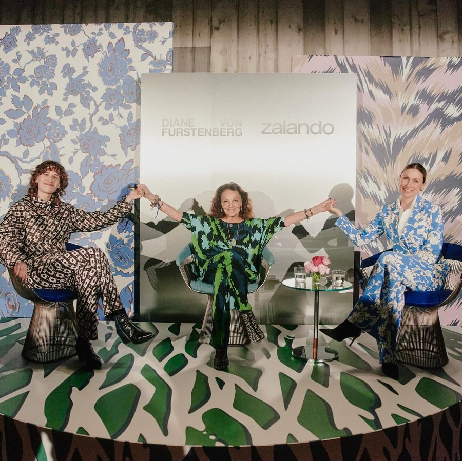 Instagram post by @therealdvf for DVF. Caption reads: DVF Studio recreated in Berlin at [...].