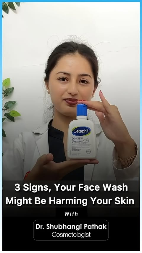 Instagram post by @skinnetic_solution for Cetaphil. Caption reads: [...] facewash may be stripping your skin. 🫧....