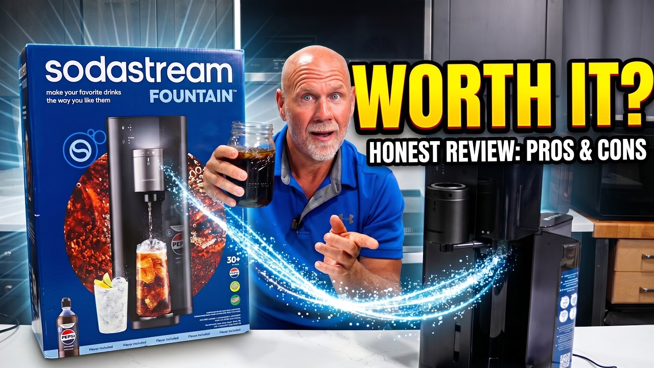 YouTube post by @2krazyketos for SodaStream. Caption reads: Soda Stream 20% off link: Is the new SodaStream....