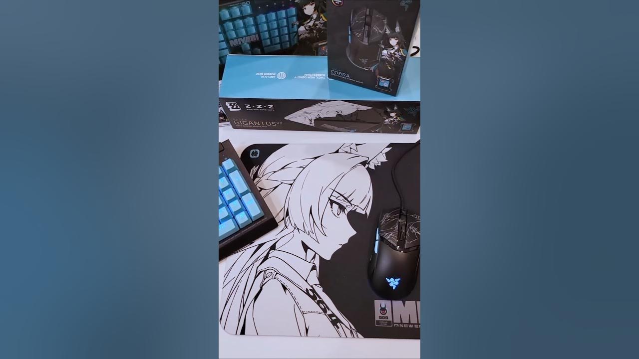 YouTube post by @agekkcrow for Razer. Caption reads: I GOT SOME OF THE ZZZ x RAZER MIYABI MERCH!!!!!!....