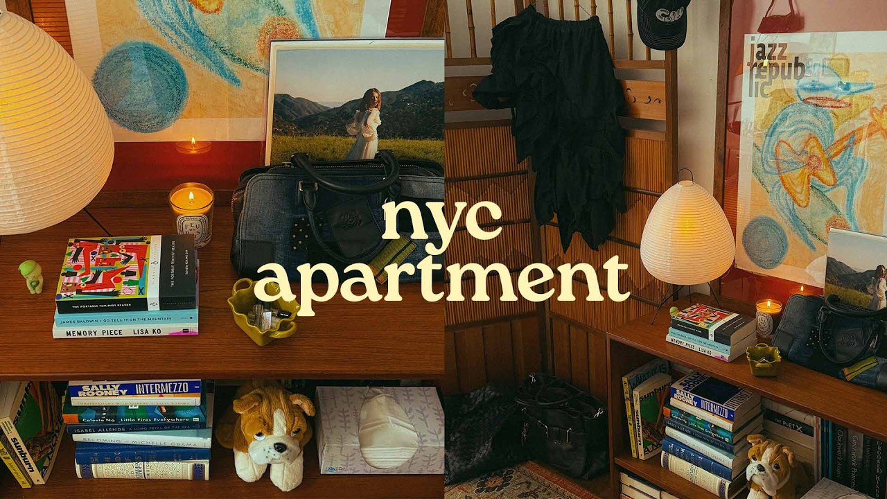 YouTube post by @withlovelinh for Rosetta Stone. Caption reads: decorating my nyc apartment 🪴📚 new furniture,....