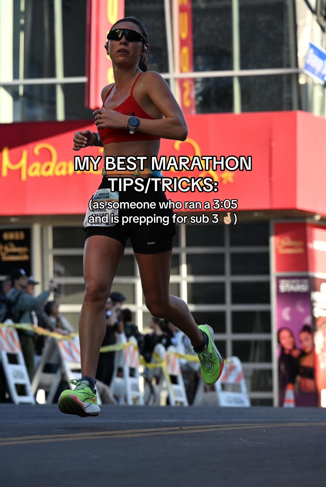 TikTok post by @graceehigh for Buoy. Caption reads: [...] #nycmarathon #bostonmarathon #buoypartner....
