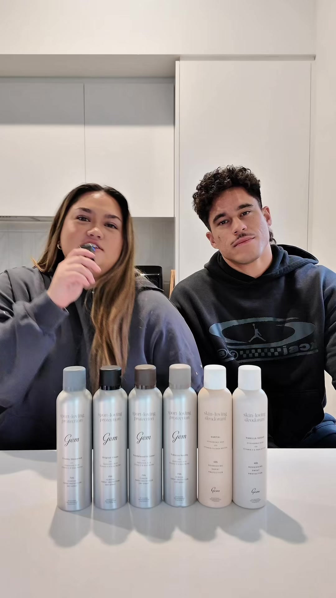 TikTok post by @katestobbs for Gem. Caption reads: Scent test @Gem new sport loving range with us!!....