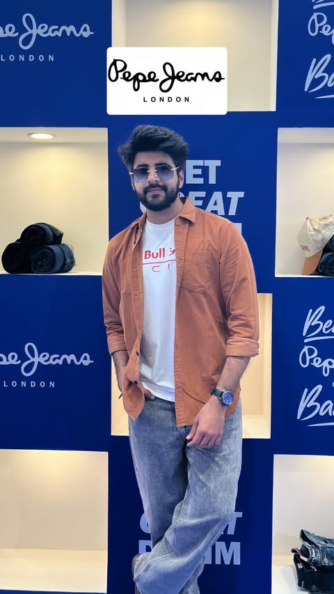 Instagram post by @harsh_nagpal for Pepe Jeans London. Caption reads: @pepejeansindia | A new address for effortless....