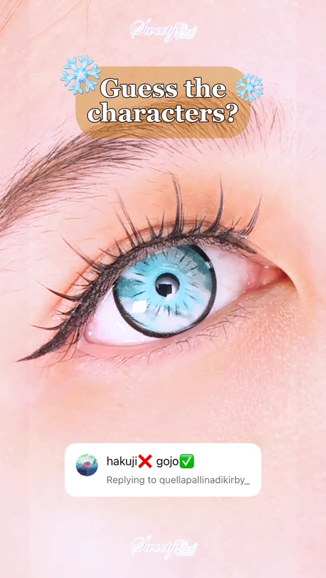 Instagram post by @sweetycon for UNIQSO. Caption reads: Who is it? 👀❄️

Lenses featured:
❄️ Sweety Anime....