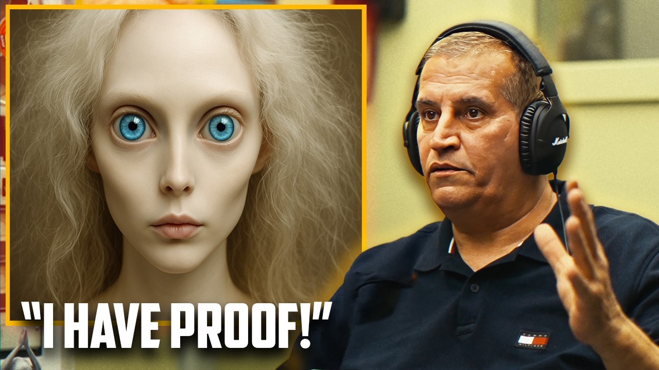 YouTube post by @Area52Investigations for Simon & Schuster. Caption reads: Man Has DNA Evidence of Aliens - Peter Khoury -....