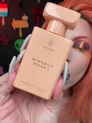 TikTok post by @xteenaashcraft for OAKCHA. Caption reads: @Oakcha pumpkin cream!!!!! Pumpkin Cream is the....