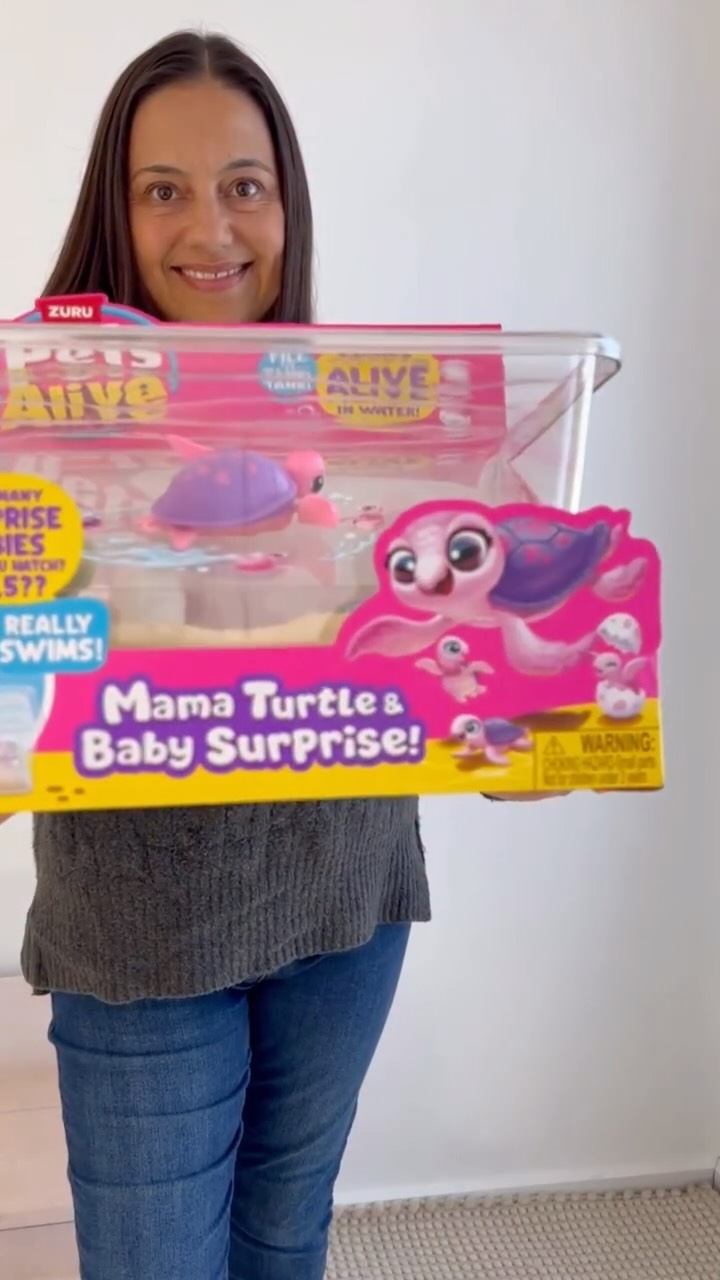 Instagram post by @mason.and.ella for Zuru Toys. Caption reads: The cutest pet turtles for Ella to take care of....