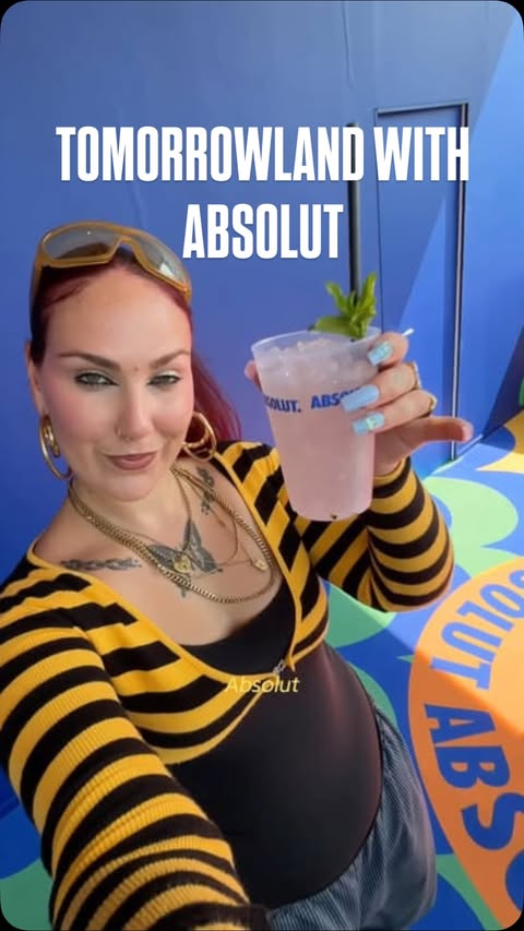 Instagram post by @xnintendhoe for Absolut. Caption reads: [...] dancing was done at @tomorrowland with....