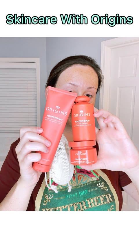Instagram post by @tiffany_schutte for Origins. Caption reads: Time for some skincare with @origins 

Products....