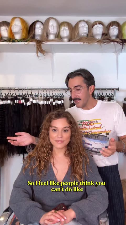 Instagram post by @claytonhawkins for Donna Bella Hair. Caption reads: Curly K Tip installation with @donnabellahair 👑....