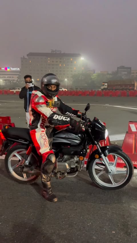 Instagram post by @vjymotovlogs for Ducati. Caption reads: Crazy Rider 😂😁

#rider #bikelovers #vjymotovlogs....