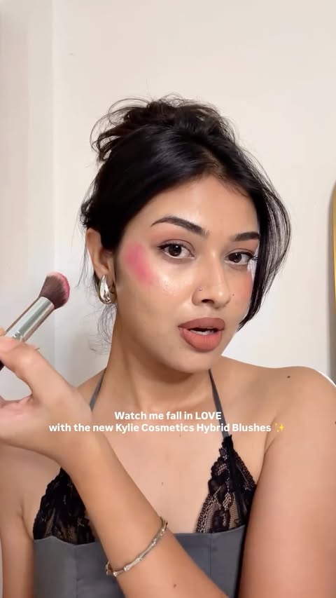 Instagram post by @rajnandini_dey for Kylie Cosmetics. Caption reads: [...] obsessed with the new @kyliecosmetics Hybrid....