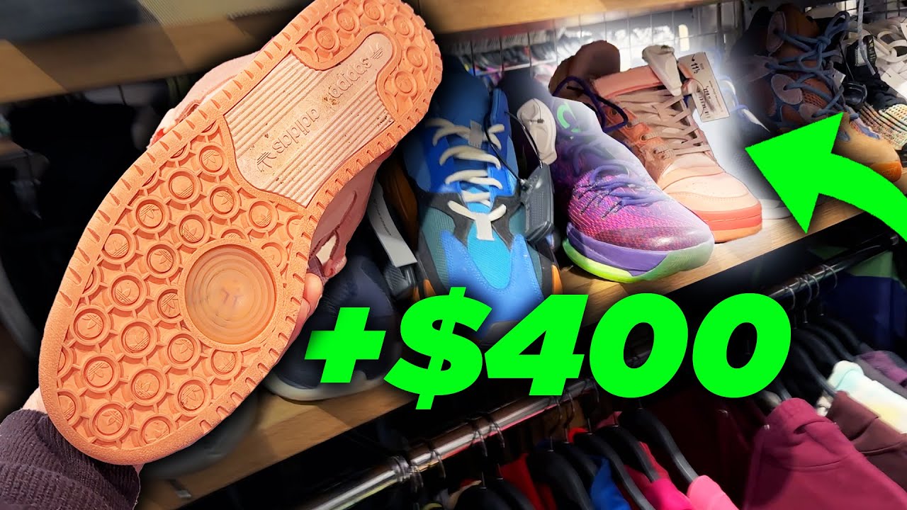 YouTube post by @SethFowler for Sole Premise. Caption reads: HUGE PROFIT At The THRIFT STORE! Found CRAZY HEAT!.