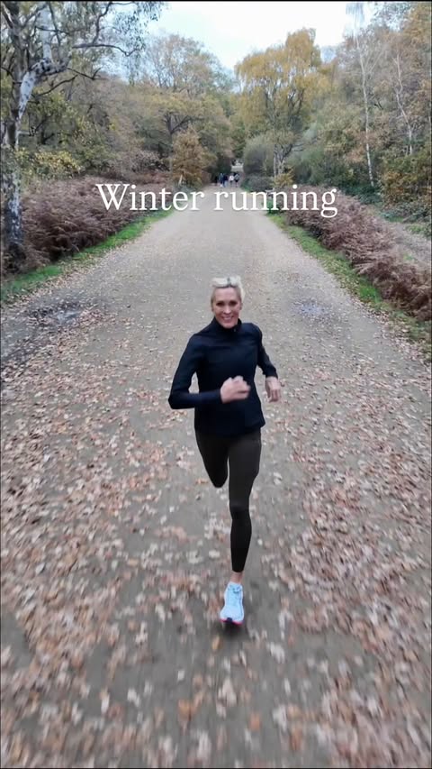 Instagram post by @jennifalconer for Sweaty Betty. Caption reads: Winter running 💙 ❄️ 

Some might say that this is....
