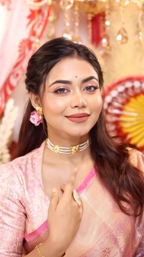 Instagram post by @_sharmili_ for Character Cosmetics. Caption reads: Comment “LINK” for the links. My festive makeup....