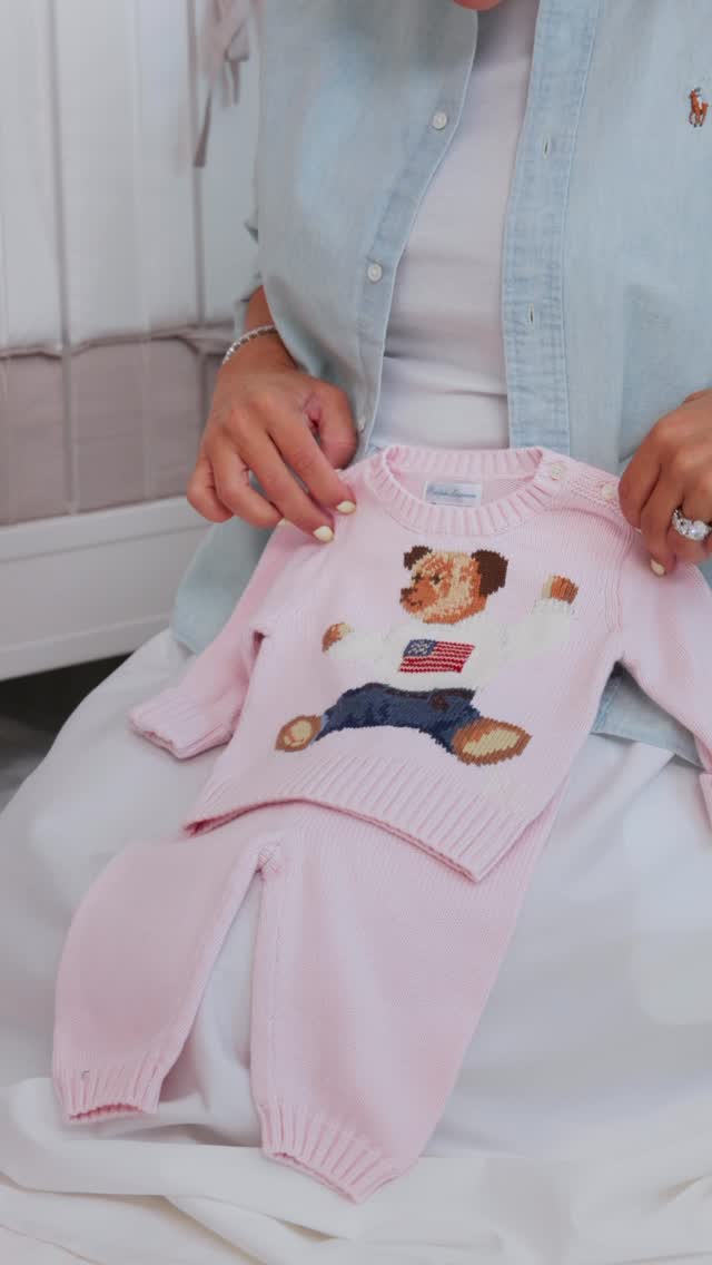 Instagram post by @dzaslavsky for Bloomingdales. Caption reads: @ralphlauren baby girl pieces have always been on....