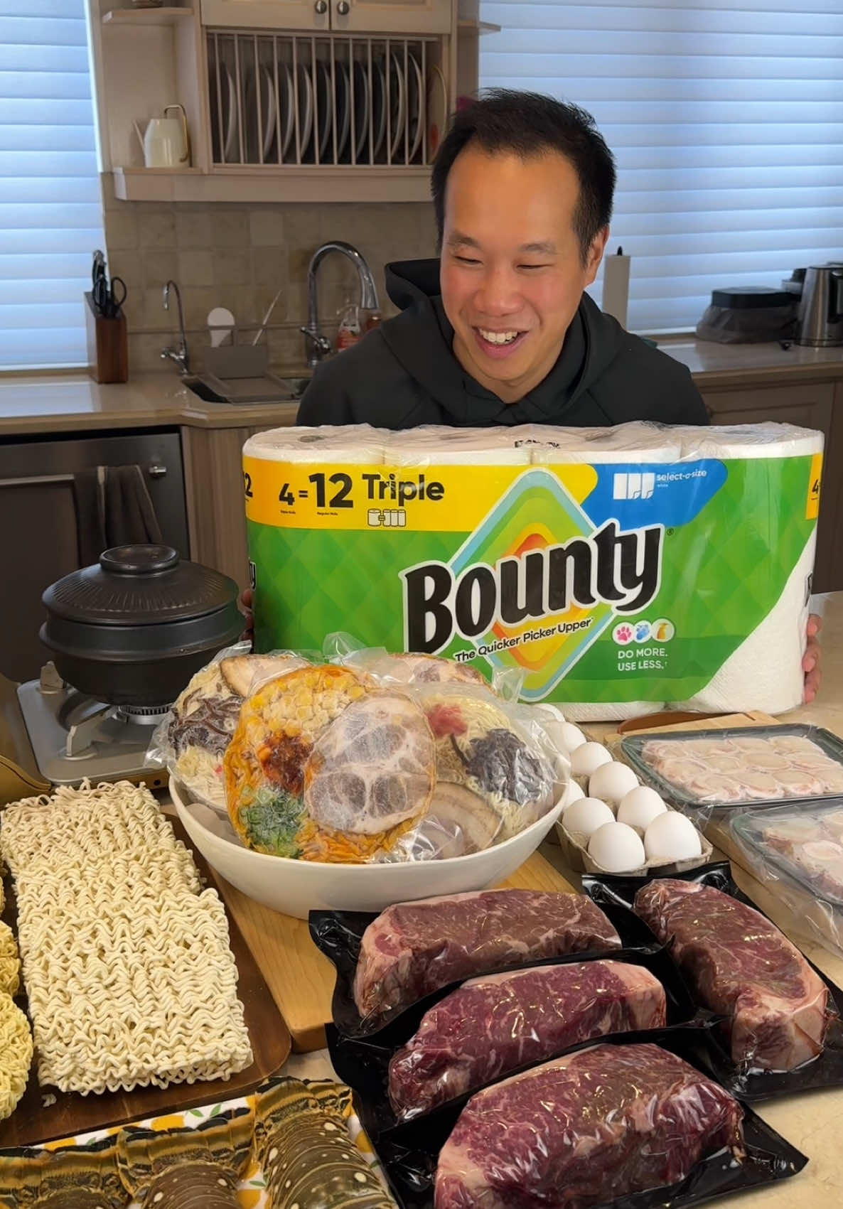 TikTok post by @insta.noodls for Bounty. Caption reads: #ad #BountyPartner #WalmartPartner Building a....