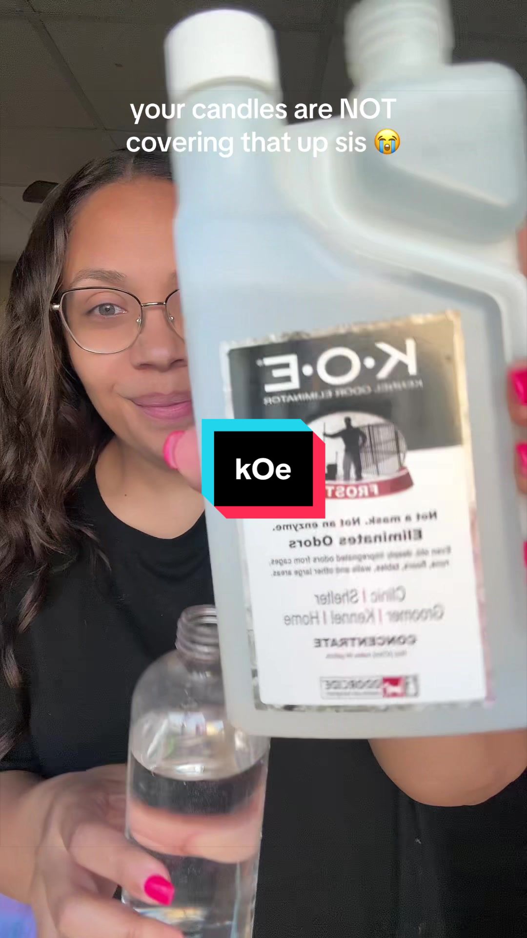 TikTok post by @porcheezy for Odorcide. Caption reads: @Odorcide this smells so good! #petodoreliminator....