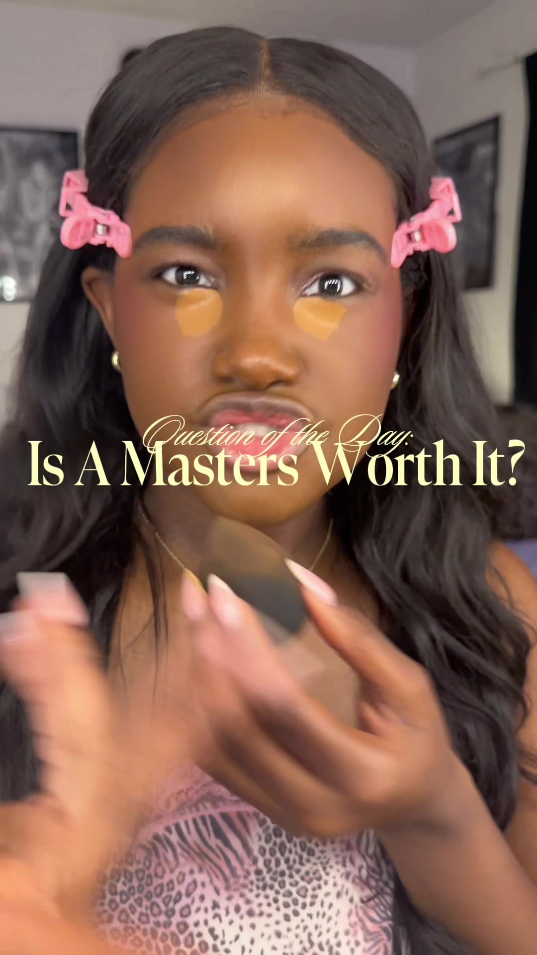 TikTok post by @sequoiacothran for bareMinerals. Caption reads: [...] degree worth it? + grwm 🧍🏾‍♀️😶📚....