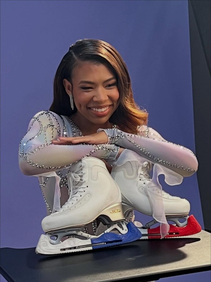 Instagram post by @starrandrews for Black Radiance Beauty. Caption reads: Skate America this week! So excited to compete and....