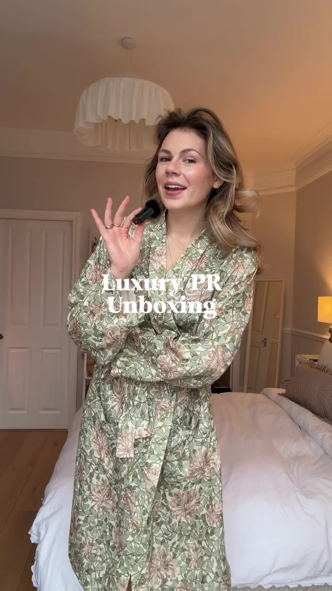 TikTok post by @overfilteredovereaten for Loeffler Randall. Caption reads: A luxury PR unboxing (ad-gifted item!)....