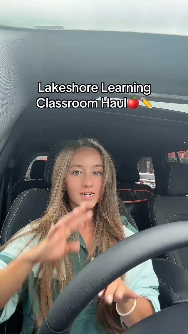 Instagram post by @haileehannick for Lakeshore Learning. Caption reads: Did some damage for back to school😭🍎✏️....
