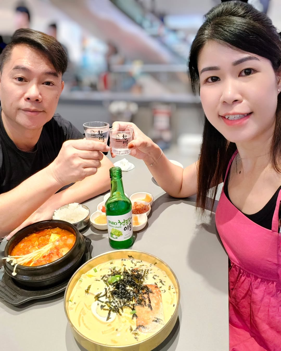 Instagram post by @phoebe_vernice_mummy for HiteJinro Global. Caption reads: TGIF with 'KOREAN NO.1 SOJU JINRO'!

Craving for....
