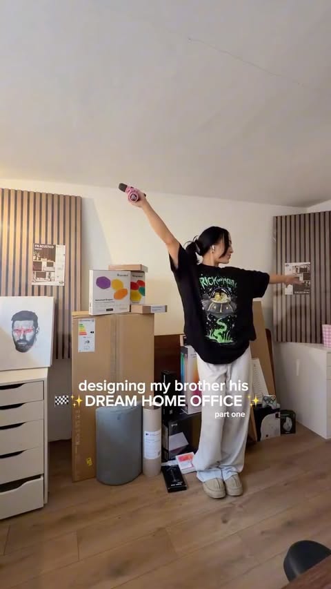 Instagram post by @agenomicsphd for Nanoleaf. Caption reads: designing my brother his dream home office in his....