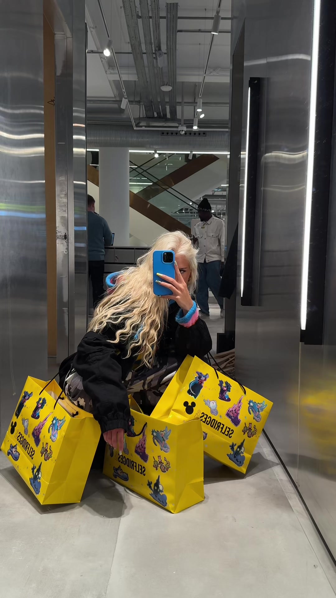 TikTok post by @giliiia for Selfridges. Caption reads: ageing in style @Selfridges .