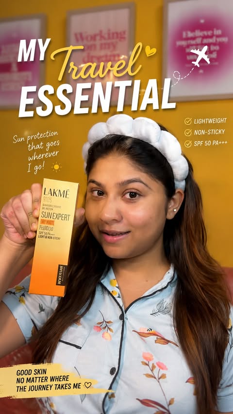 Instagram post by @roshni_chakraborty_ for Lakmé Skin. Caption reads: ☀️Top 5 Travel Hacks #AD #Lakme #LakmeIndia....