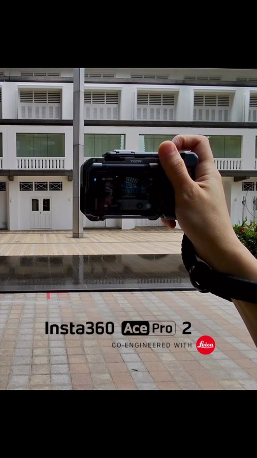 Instagram post by @tilta_apac for NYLON. Caption reads: Shooting with the Insta360 Ace Pro 2 co-engineered....