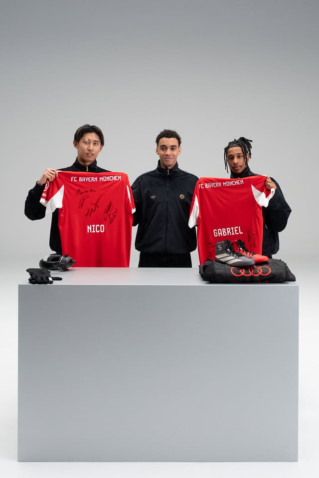 Instagram post by @audif1 for Audi. Caption reads: [...] welcome to the @audi family! 🏎️💨 @fcbayern....